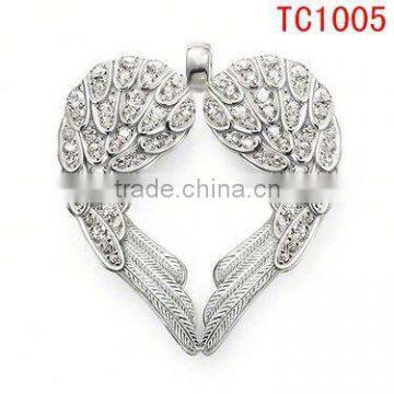 New design heart shape diamond paved accessory ,latest elegant fashion charms wholesales TC1005
