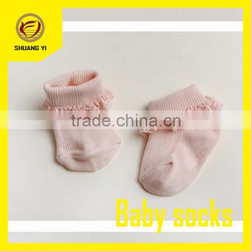 high quality Anti-bacterial soft and comfortable baby 100%cotton socks lace baby socks