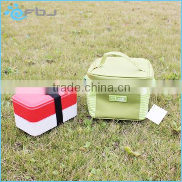 ~ Eco Friendly Double Layer Plastic Lunch Boxes with Cutlery