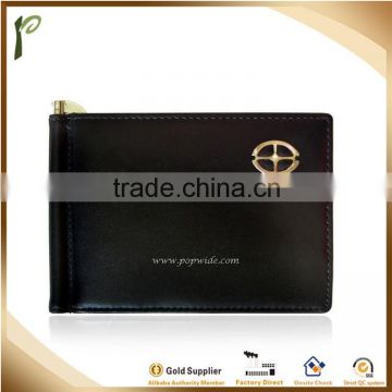 Popwide 2015 Hot selling style PU/Real genuine leather business card holder