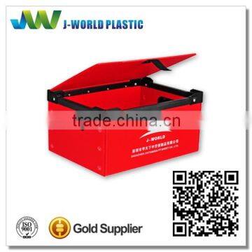 2014 Custmoized Red ESD plastic handles boxes with lid manufacturer