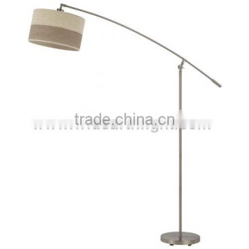 UL CUL Listed Adjustable Hotel Floor Lamp With Arc Swing Arm And Round Shade F80186