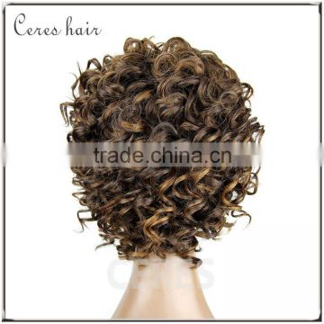 Brazilian virgin human hair wig Spring curl machine made wig color F430