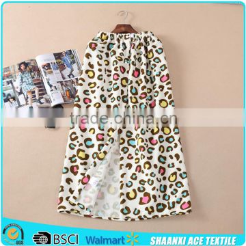 100% cotton leopard printed girl bath towel dress Velour cotton household towel dress with leopard design