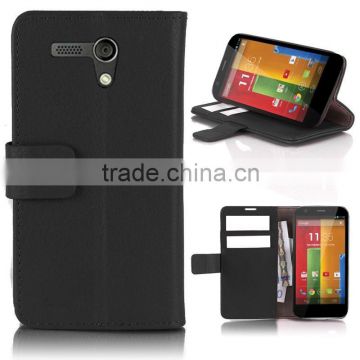 For Moto G black wallet leather case high quality factory's price