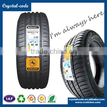 Good quality printing custom adhesive tyre sticker