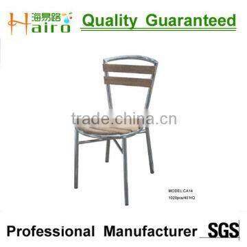 stackable all weather aluminum wooden chair