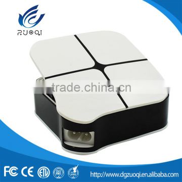 China oem manufacturer ABS+PC micro 4 port usb wall charger