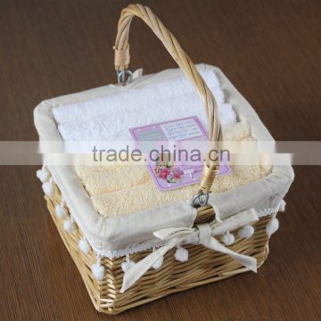 2014 New spring popular 100% cotton basket towel,gift towel,face towel