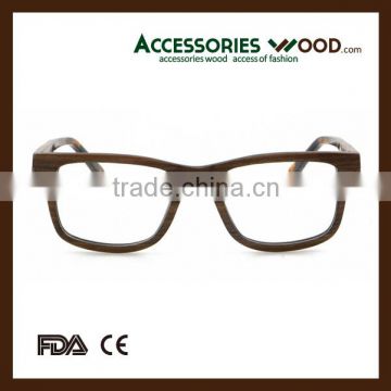 new design acetate arm wood eyewear clear glasses 100% real natural wooden frame RX lense