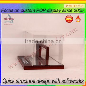 custom counter display stand for car model made from wood and PMMA