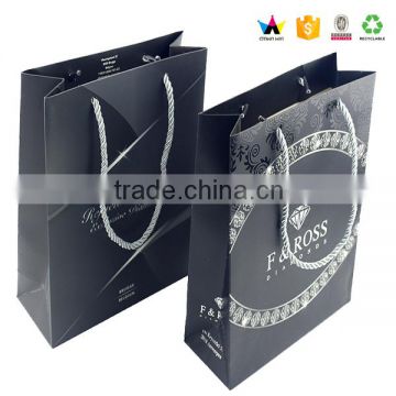 Custom black jewelry paper gift bag for Italy