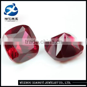 Princess cut cushion 6x6mm rounded square ruby synthetic corundum gemstone