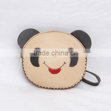 Handmade Leather Large Panda Coin Purse