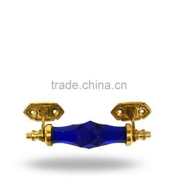 Glass Blue Brass Fitting Handle