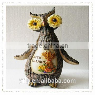 Resin Slim Owl Animal Figurine for Harvest Home Decoration & Gift