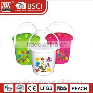 wholesale 5 litter white plastic buckets with lid and handle