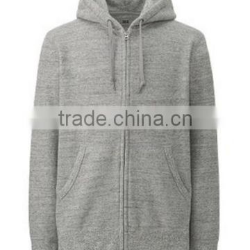High Quality Custom Plain Hood Zipper Up Cotton Sweatshirt Coat