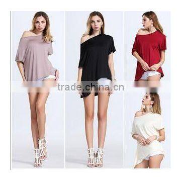 Foreign trade new tops 2017 ms hot style in Europe and America is irregular short sleeve T-shirt dress