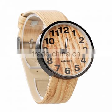 Newest wood wristwatches causal watch pu leather bamboo wooden watches for men and women best gifts