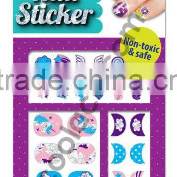 Kid Glitter 3D Nail sticker Unicorn nail art foil gel nail sticker
