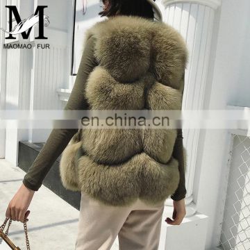 2017 Women Fox Fur Vest Winter Long Vest Real Fur Coat Vest Price Waistcoat