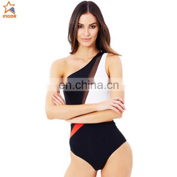 High-Neck Mesh One-Piece swimwear manufacturer