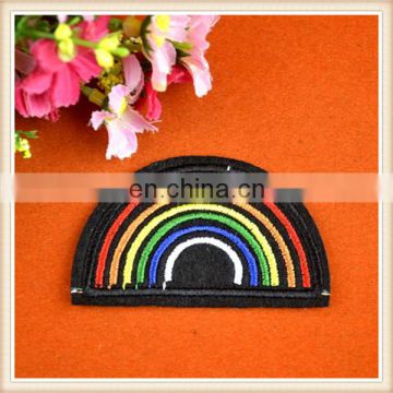 Custom colored embroidered patched rainbow for clothing