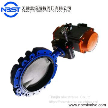 EPDM Lined Pneumatic Actuator Butterfly Valve Stainless Steel LTD671XP-10Q