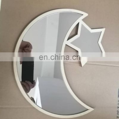 Decorative Half lunar Moon star phase glass mirror set for home wall hanging mirror
