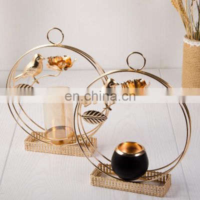 Wholesale Manufacturer Creative Candlestick Golden Candle Table Home Decoration Romantic Candlelight Handicraft