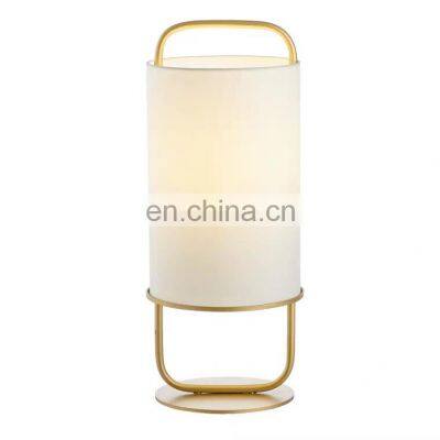 American Table Lamp Vertical Ins Fabric Lampshade Table Lamp Metal Decorative Table Lamp For Home