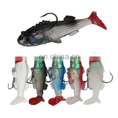 Wholesale 8.5CM 16G 5cm/8g lead jigging head soft body fishing lure deep diving lure rigged with strong hook fishing tackle