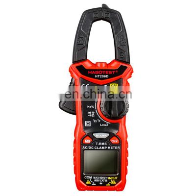 HT206D 6000 Counts Digital Ammeter Clamp AC / DC Full Automatic Clamp Meter
