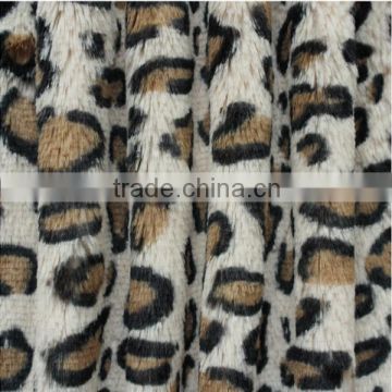 leopard printed fur plush fabric