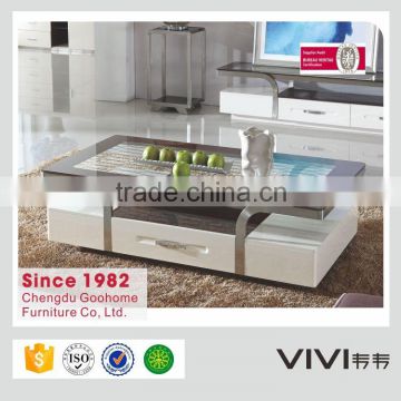 fancy stainless steel clear touch screen coffee table for sale