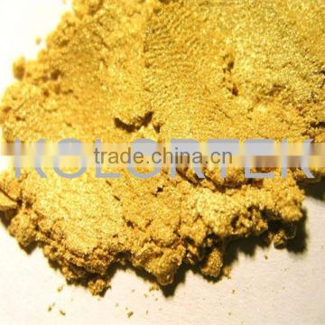 Gold luster pearl pigments, gold pearls