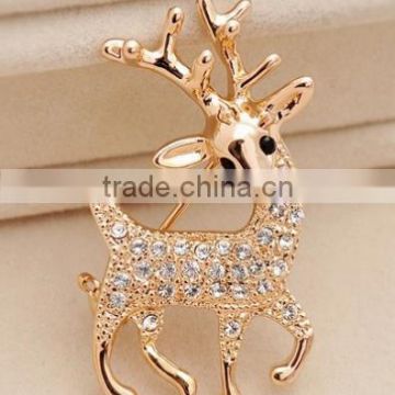 Fashion elegant crystal magnetic handmade metalic brooches for mens suits