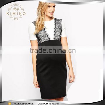 Wholesale Clothing Fashion Black Lace Maternity Dress for Office