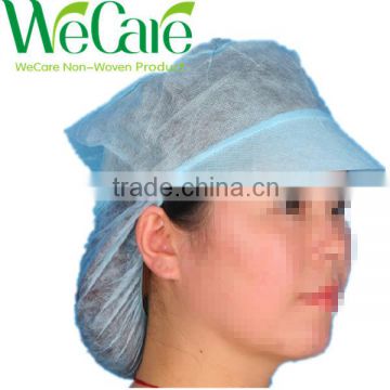 Non Woven disposable woman work cap with the hair mesh