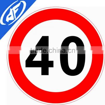 Reflective adhesive 40 yard limit Road sign