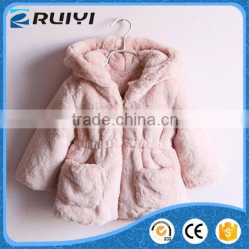 children fake fur jacket synthetic fur hoody jacket