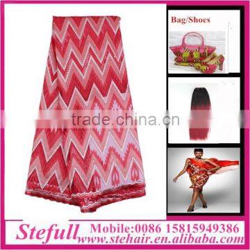 Stefull african wax print colorfull high quality korea lace velvet fabric