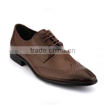 Brown genuine soft comfortable calf leather custom made Italian style men business dress shoes