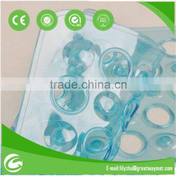 Transparent plastic toilet mat with suction cup