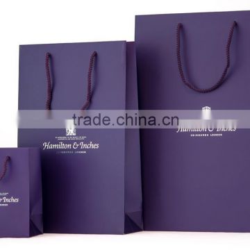 Cheapest price purple custom hand fancy paper gift bag