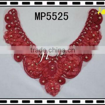 Red chiffon flower collar with bead