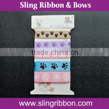 Character Claw Printed Grosgrain Ribbon On Card