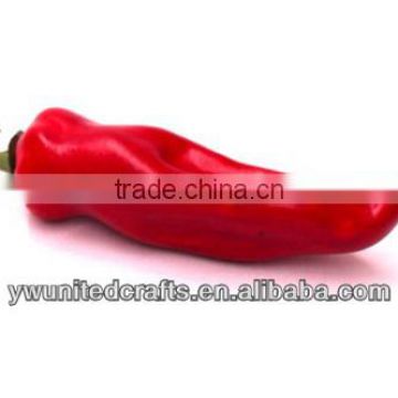 Artificial Chili Pepper Red Large - Plastic Decorative Vegetable Peppers Fake