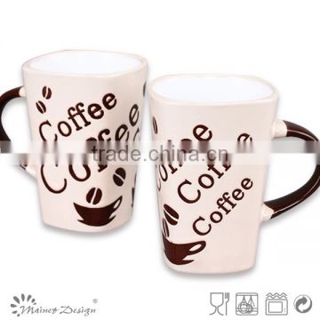 big ceramic stoneware engrave coffee mug